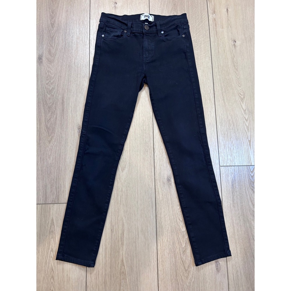 Paige Verdugo Ultra Skinny Jeans Black Mid Rise Size 28 Made in USA